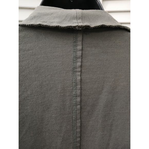 MONORENO  Gray Open Cardigan Embroidery Cotton Flow Look Long Sleeves Pockets L - Picture 9 of 11
